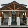 The Tumbleweed P-576SLFP on display @ RRC Athens featuring our craftsman style front porch with cedar accents.